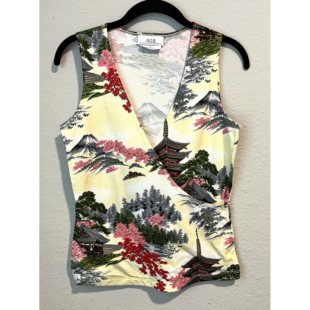 Vintage Y2K Byer California Women's Tank Small Japanese Cherry Blossoms Babydoll